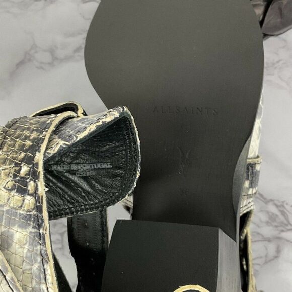 Allsaints Summer Snake Leather Darcy Pointed Bootie 6 - Picture 8 of 9